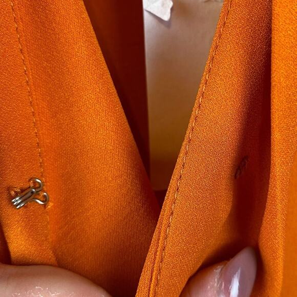 NWT Anthropologie NSR Naomi Surplice Dress in Medium Orange Size XL. - Picture 10 of 16